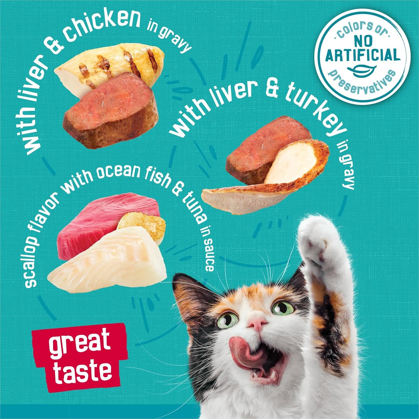 Purina Friskies Wet Cat Food Variety Pack, Tasty Treasures Prime Filets (With Ocean Fish and Tuna, With Chicken and With Turkey) - (Pack of 12) 5.5 oz. Cans