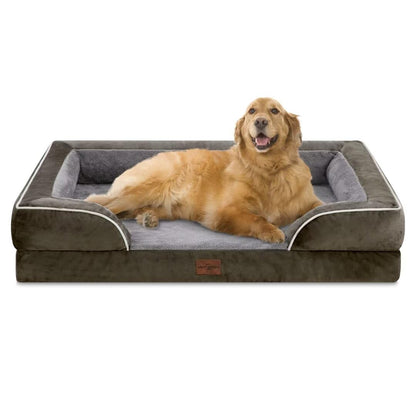Comfort Expression Waterproof Orthopedic Foam Dog Beds, XXL Orthopedic Dog Bed for Extra Large Dogs, Washable Dog Sofa Bed with Removable Cover & Non-Slip Bottom(XX-Large,Dark Grey)