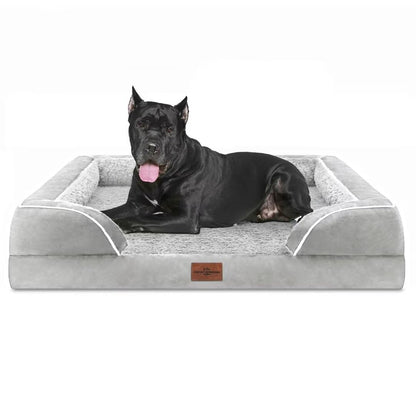Comfort Expression Waterproof Orthopedic Foam Dog Beds, XXL Orthopedic Dog Bed for Extra Large Dogs, Washable Dog Sofa Bed with Removable Cover & Non-Slip Bottom(XX-Large,Dark Grey)