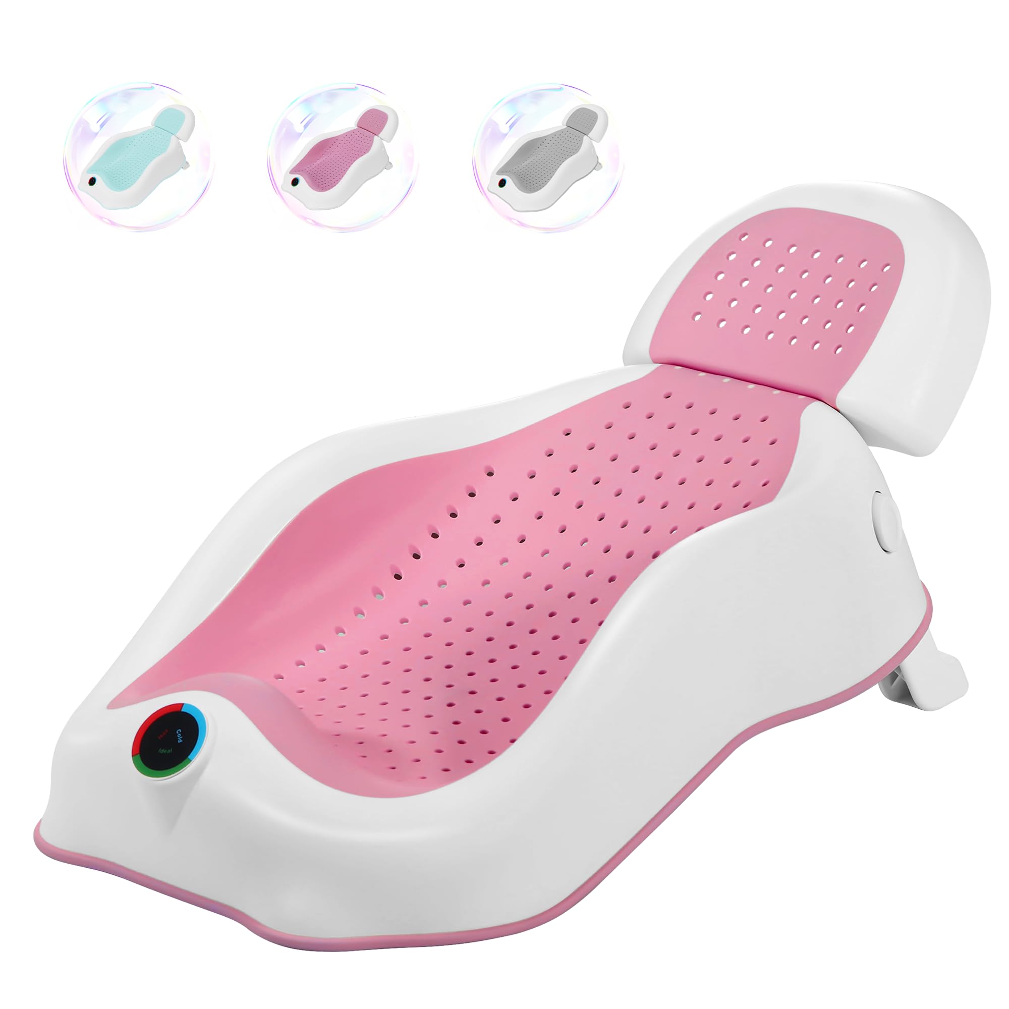Baby Bath Support Newborn Bathtub with Thermometer,Foldable Baby Tubs for Newborns Baby Bathtub,Soft Sink Baby Bath Tub for Newborn Tub Infant Bathtub Baby Bather,Baby Tub Baby Bath