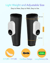 Calf Air Compression Massager for Circulation and Pain Relief, Leg Massager with Heat, Relieve Fatigue, Help for Edema and Varicose Veins, Gifts (Calf: Within 22.5 inches)