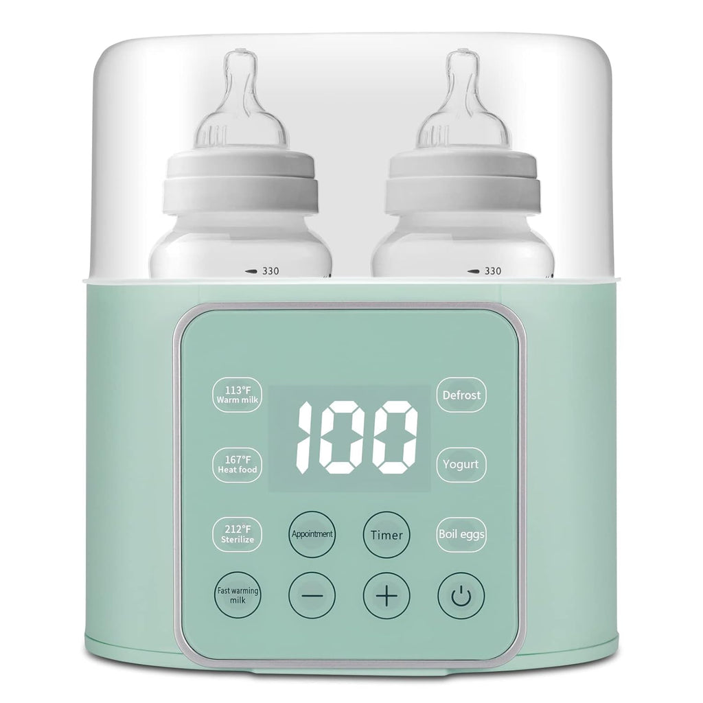 Baby Bottle Warmer 9-in-1 Multifuntion Breast Milk Warmer, Fast Baby Food Heater and Defrost Warmer with Timer for Twins, LCD Display Accurate Temperature Adjustment, 24H Constant Mode
