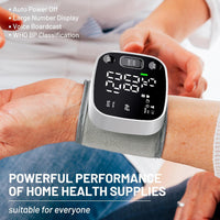 Oklar Blood Pressure Monitors for Home Use Rechargeable Wrist Digital BP Machine Cuff with LED Backlit Display, Voice Broadcast, 240 Memory Storage for 2 Users with Carrying Case