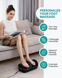 Nekteck Foot Massager with Heat & Foot Roller, Shiatsu Calf Leg Massager for Circulation and Neuropathy Pain Relief for Feet Care Home Office Gadgets Relaxing Massage Tools for Women Men Mom Dad
